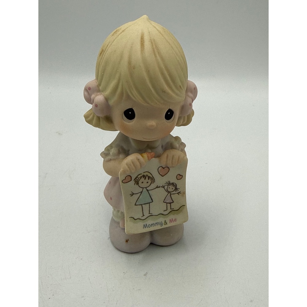 Precious Moments Mommy & Me Girl Holding Drawing Figurine 115901 Enesco 2003 Box
